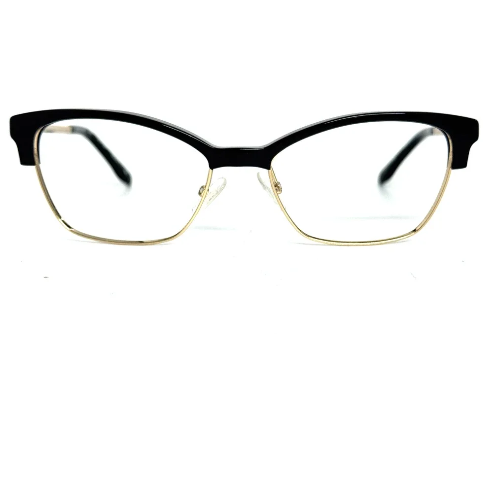 BCBGMAXAZRIA Eyeglasses Frames PEYTON‎ BLACK Gold Cat Eye 53-16-140 H17569